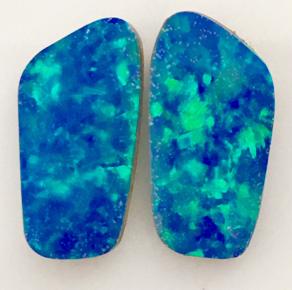 Pair of Green Blue Doublets. Beautiful stones
