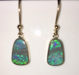 Green Blue solid boulder opal drop earrings