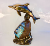 Boulder Opal on Bronze Dolphin