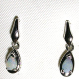Green solid boulder opal drop earrings