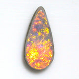 Burnt orange and gold solid boulder opal teardrop