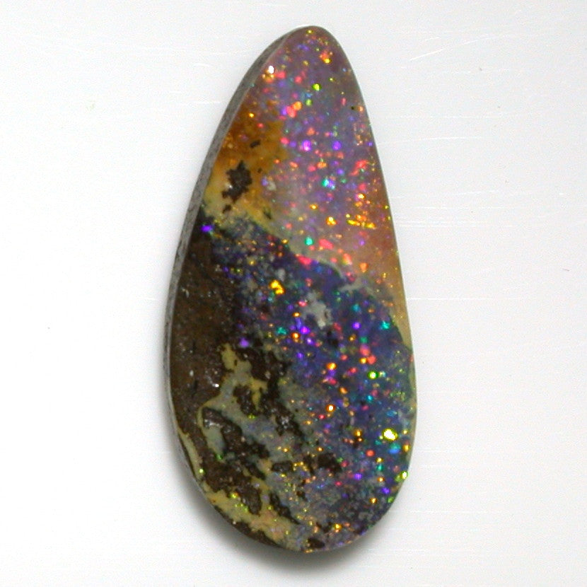 Pink multi-coloured solid boulder opal