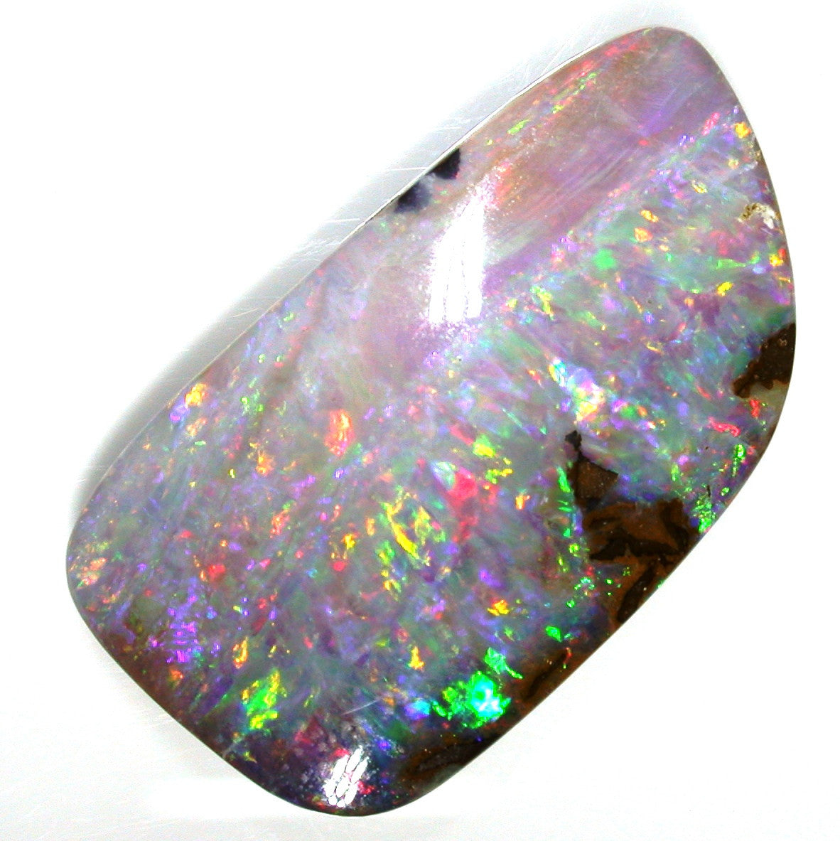 Pink  and green solid boulder opal
