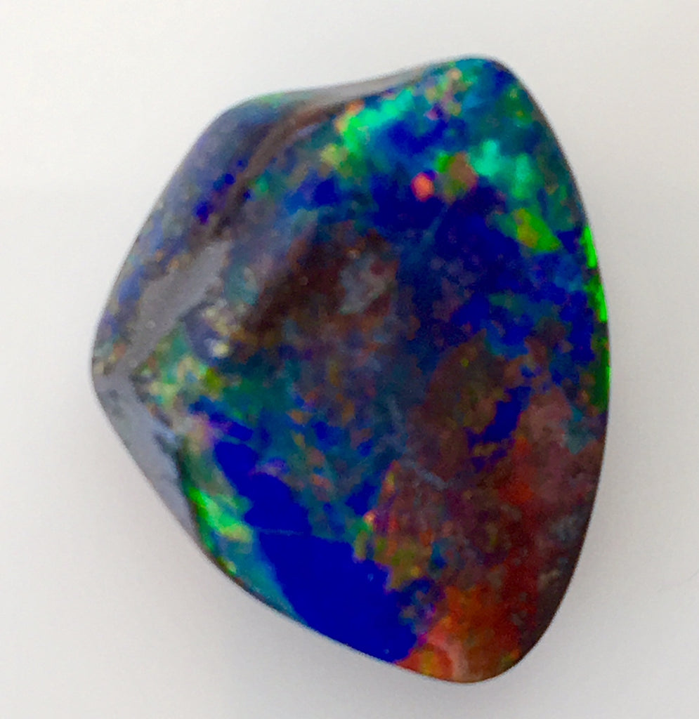 Deep Blue Red Multi Coloured solid boulder opal