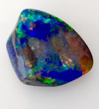 Deep Blue Red Multi Coloured solid boulder opal