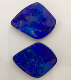 Pair of Blue Blue  solid boulder opal