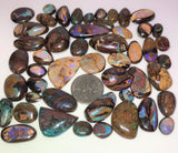 49 Pieces of Koroit matrix opal and crystal centres