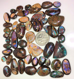 49 Pieces of Koroit matrix opal and crystal centres