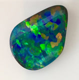 Orange Gold over Green Blue Top Gem  solid boulder opal