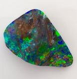 Magic Electric Green Gold Blue solid boulder opal