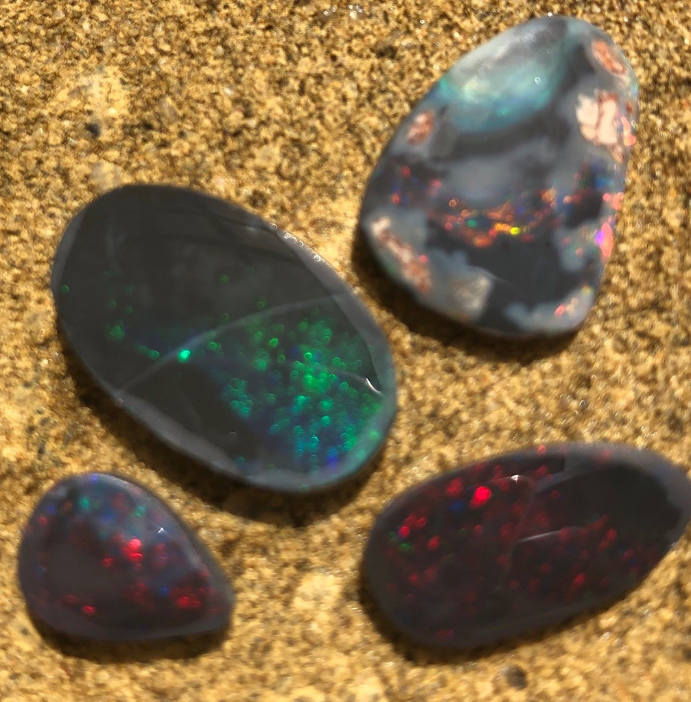 Black Opal  rubs from Lightning Ridge