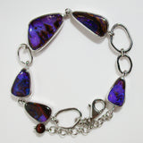 Purple Boulder Opal Sterling Silver Bracelet