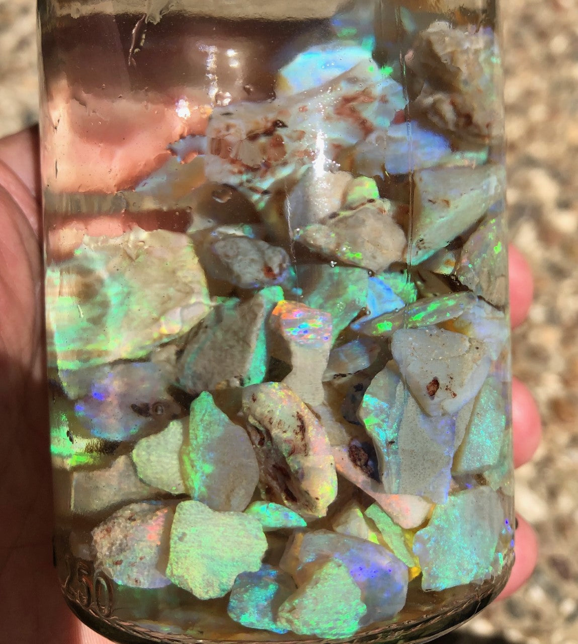 Rough crystal opal from Lightning Ridge
