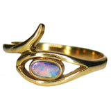 Pink Blue Green Boulder Opal 9k Ring