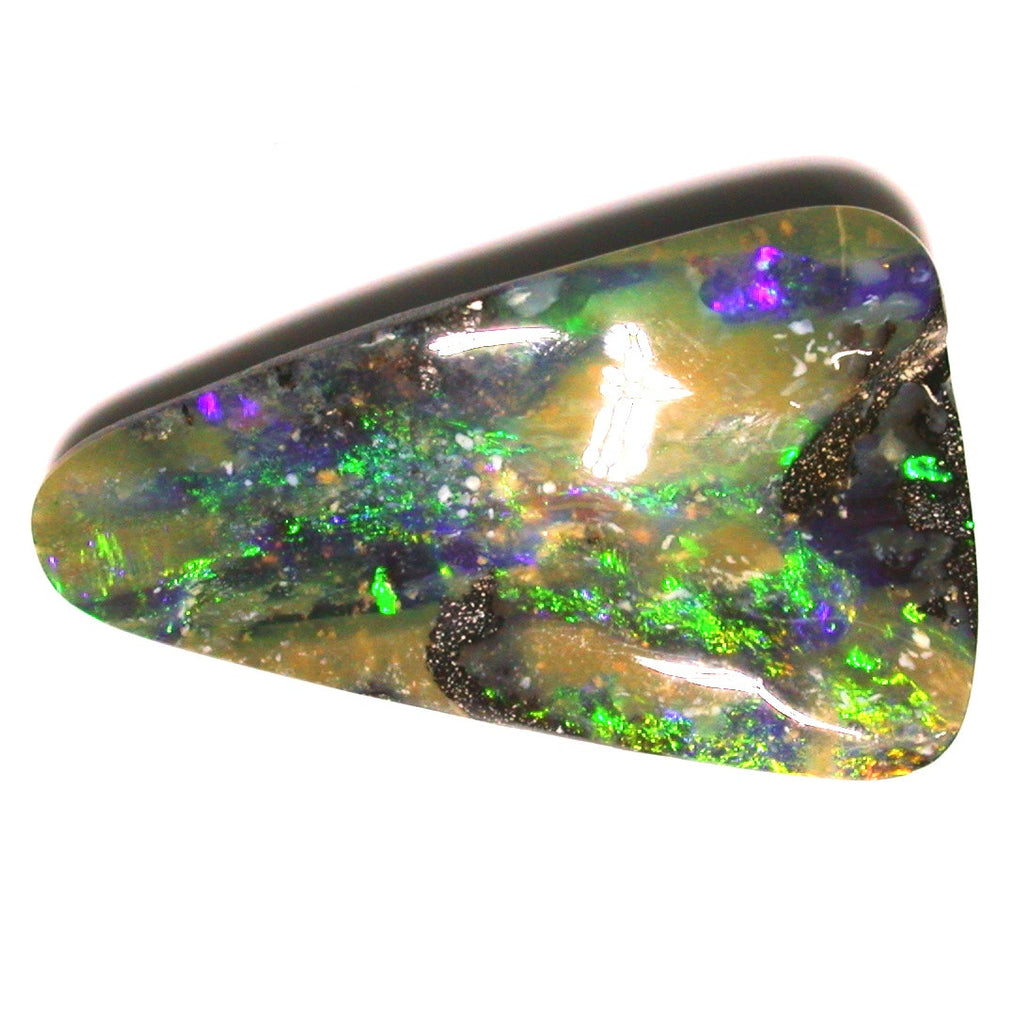 Electric green solid boulder opal