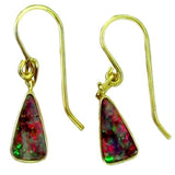 Red Green Boulder Opal Drop Earrings