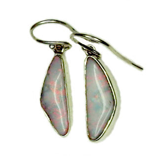 Pink and Green Sterling Silver Drop Earrings