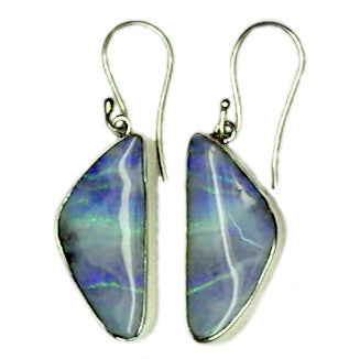 Green and Violet Sterling Silver Drop Earrings