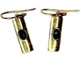 Green Blue 9k Gold Drop Earrings