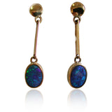 Green Blue Boulder Opal Drop Earrings