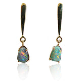 Pink Blue Boulder Opal Drop Earrings