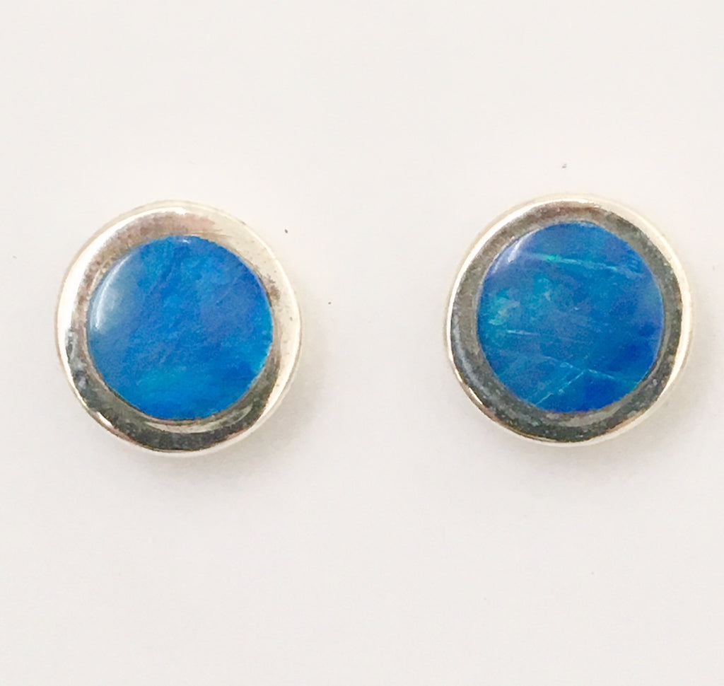 Blue Green stud earrings