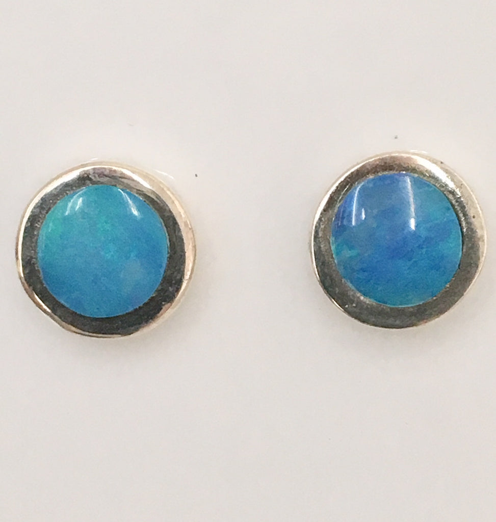Green Blue stud earrings