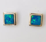 Green  Blue stud earrings