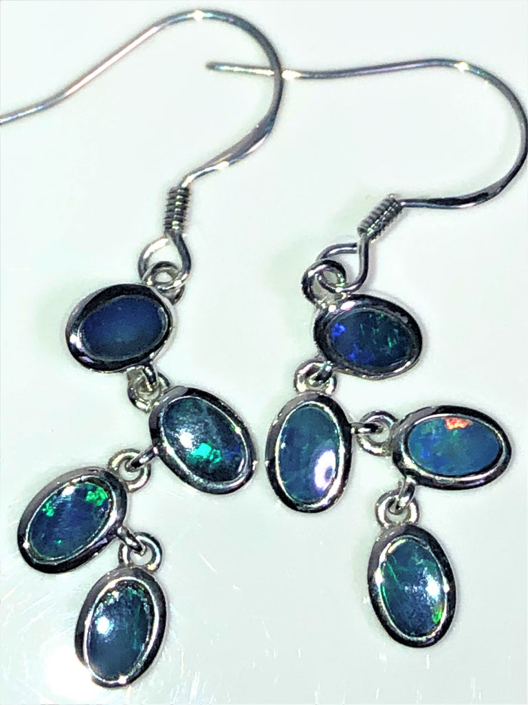 4 Solid boulder opals drop  earrings