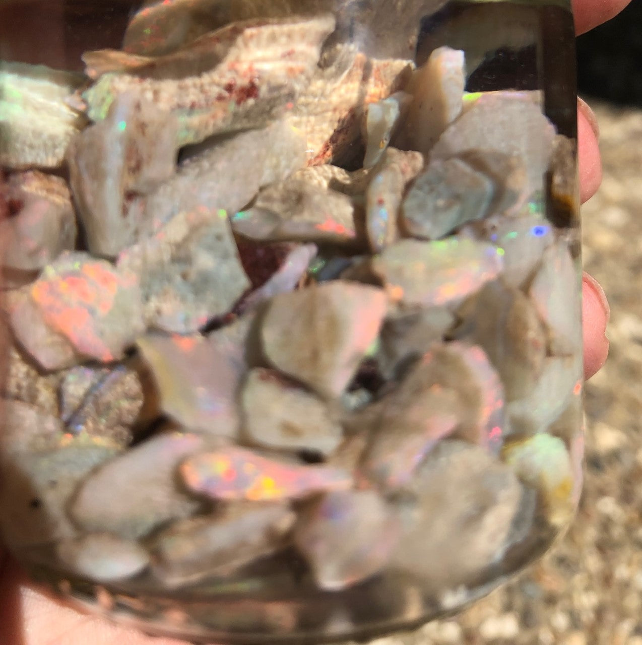 Rough seam Opal from Lightning Ridge