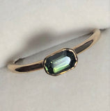 Australian Green Sapphire Gold Ring
