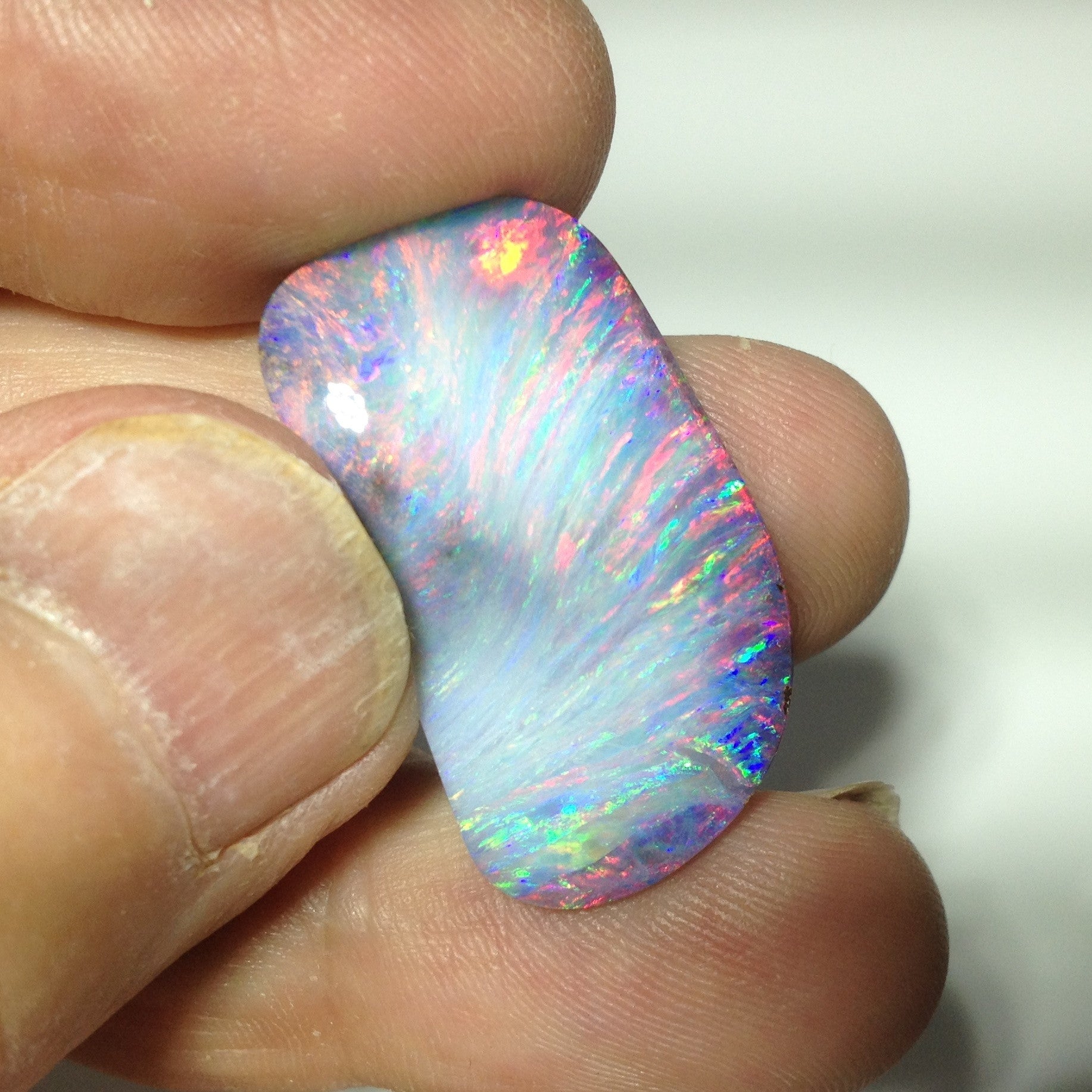 Hot pink and sky blue solid boulder opal