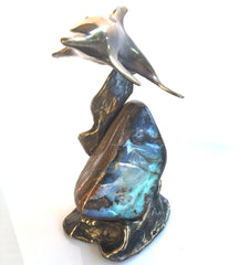 Boulder Opal on Bronze Dolphin