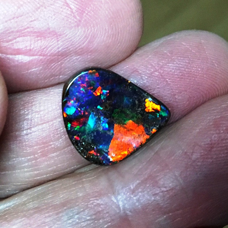 Red, orange Multi- Coloured Solid Boulder Opal