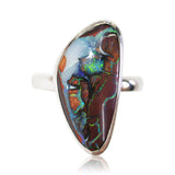 Koroit matrix opal sterling silver ring