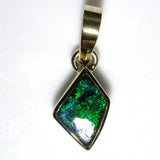 Dark Green solid black boulder opal Pendant