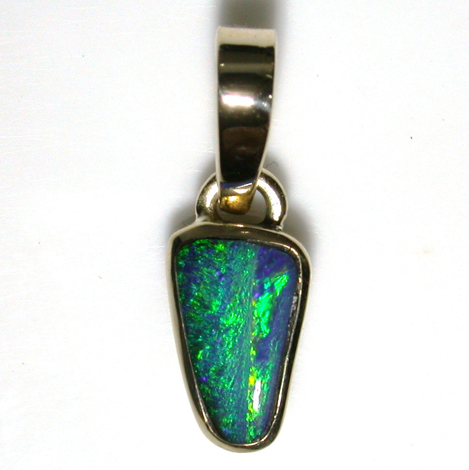 Green solid boulder opal Pendant