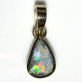 Pink multi coloured solid boulder opal pendant