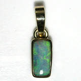 Pastel green solid boulder opal pendant