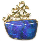Large Blue Boulder Opal Pendant