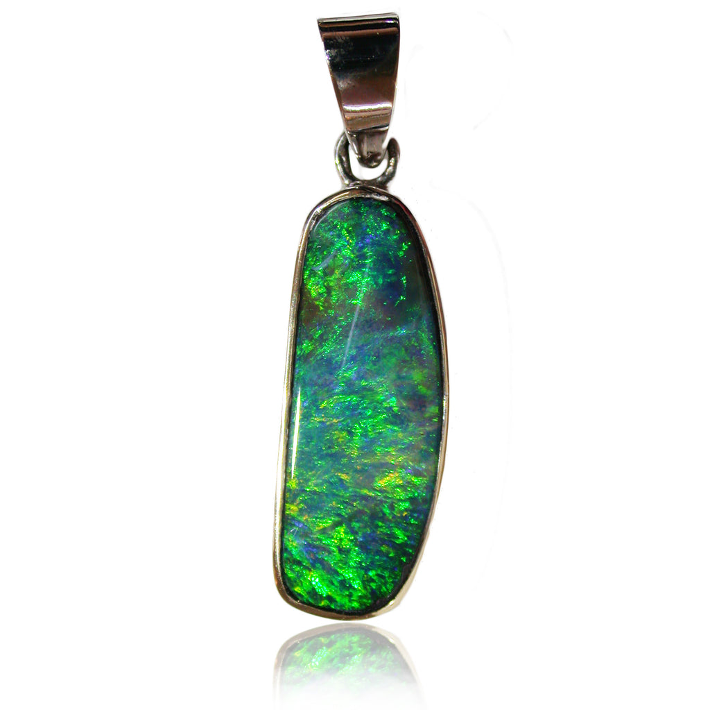 18k Green Opal Pendant