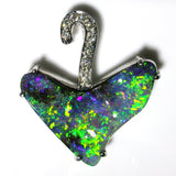 Very Bright Green and Gold solid boulder opal pendant