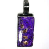 Purple wood replacement solid boulder opal pendant