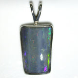 Green multi coloured solid boulder opal pendant
