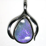 Violet Blue solid boulder opal pendant