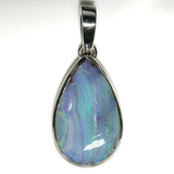 Green and Blue solid boulder opal pendant