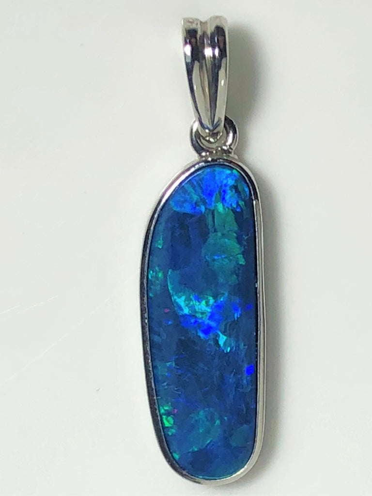 Blue Green Doublet opal pendant