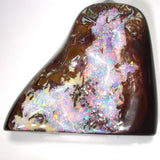 Bright hot pink multi coloured boulder opal polished specimen