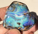 Green Violet boulder opal polished speciman