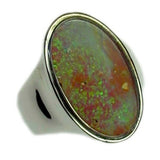 Green Boulder Opal Sterling Silver Ring